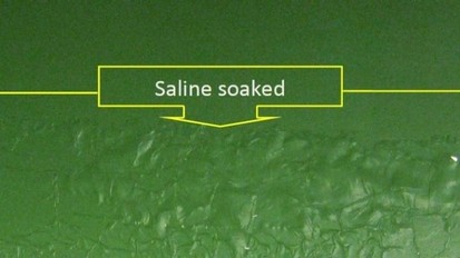 Effect of saline immersion on PTFE coated test panel